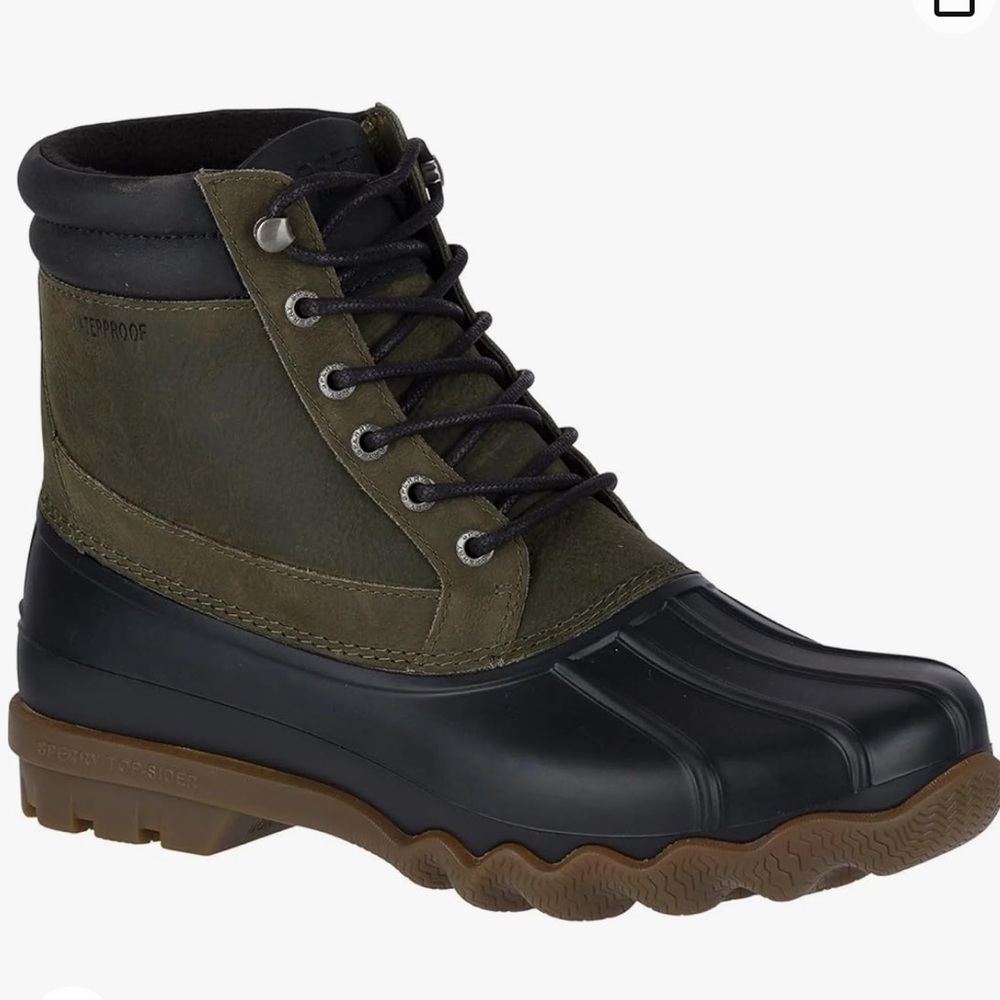 Sperry Top-Sider Brewster Boot Olive/Black 11M NEW